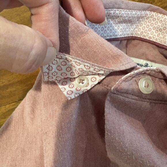 Tommy Bahama Shirt Mens XL Pink Herringbone Stretch Button Down Long Sleeve - Picture 6 of 13